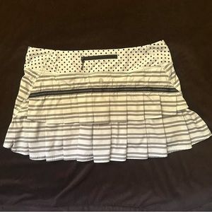 Lululemon Pace Setter Skirt/shorts Black and White Stripe Dot Size 10